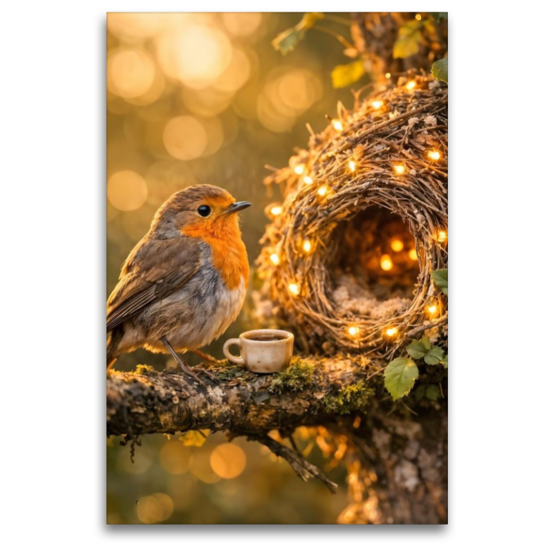 Zuhause unter weitem Himmel - Der kleine Vogel in seinem Nest