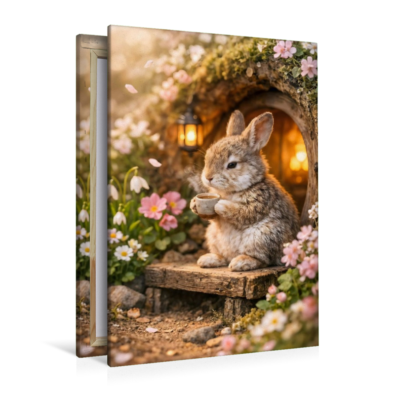 Ein Moment zum Durchatmen - Der kleine Hase vor seinem Bau