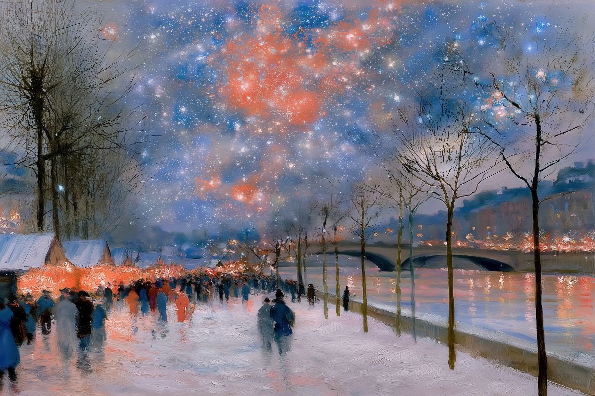 Weihnachtsmarkt am Fluss
