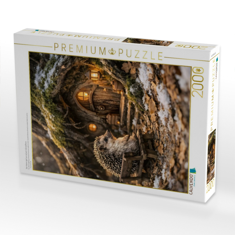 Der kleine Igel vor seinem Wurzelhaus