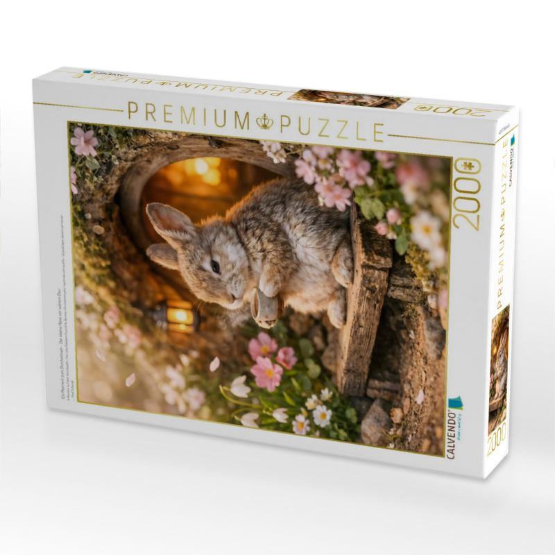 Ein Moment zum Durchatmen - Der kleine Hase vor seinem Bau