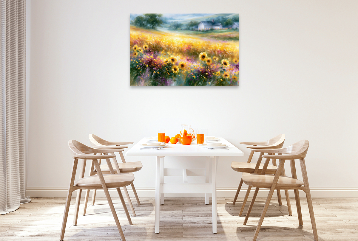 Goldenes Korn und leuchtende Sonnenblumen