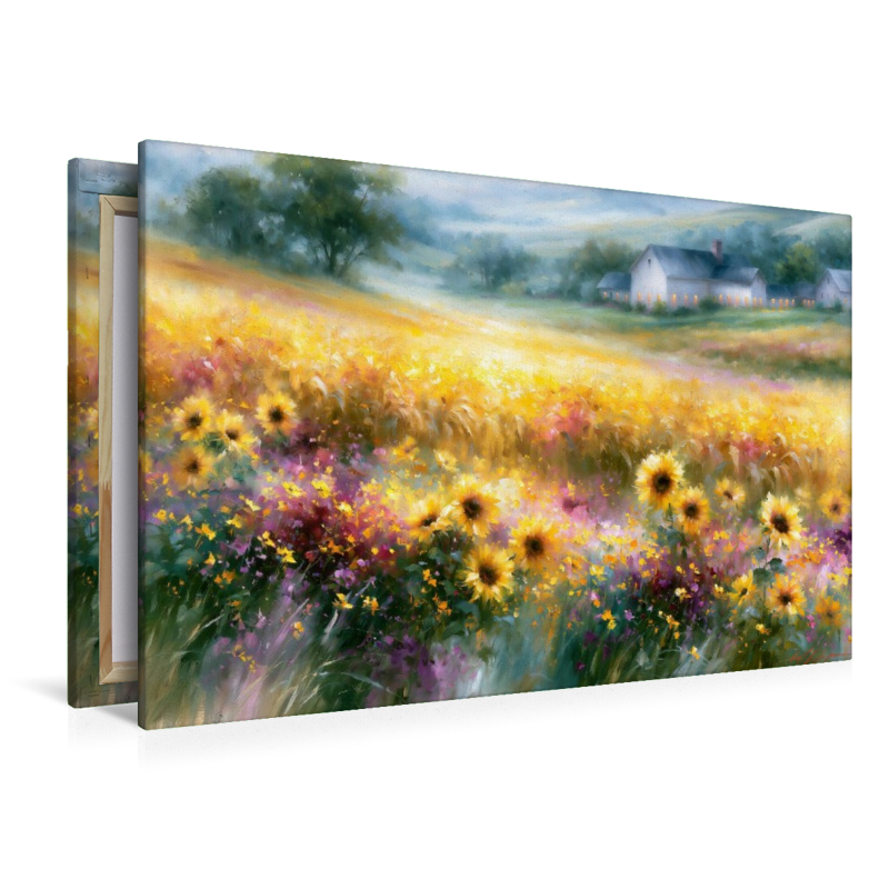 Goldenes Korn und leuchtende Sonnenblumen