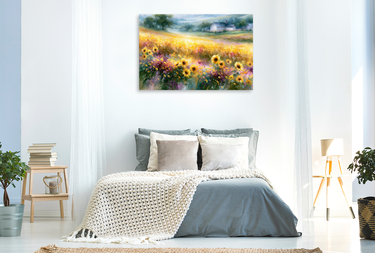 Goldenes Korn und leuchtende Sonnenblumen