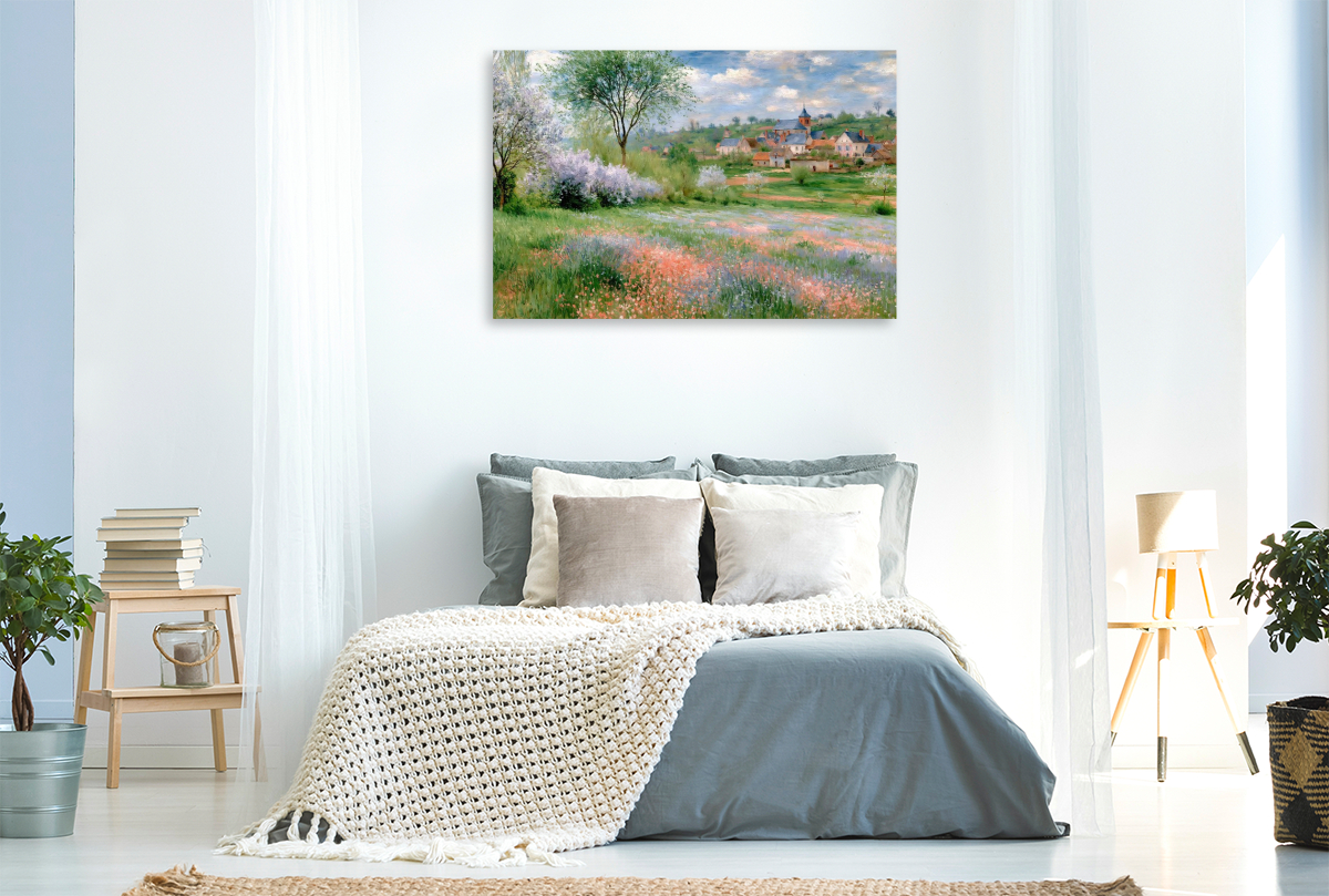 Bunte Wiesen mit Blick zum Dorf