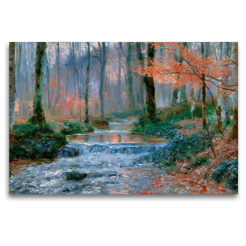 Kühler Bach im lichten Wald