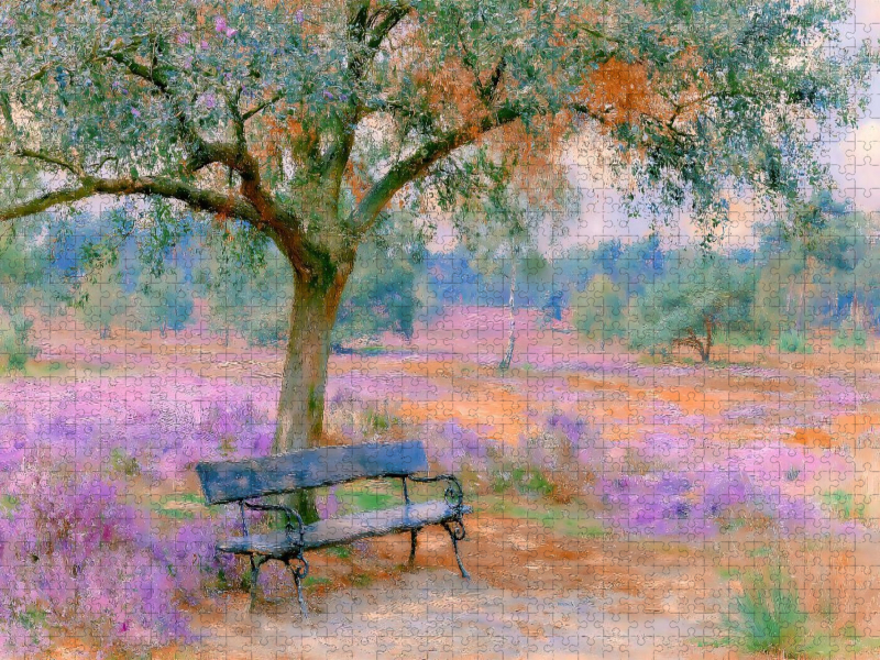 Ruhebank in der Heide