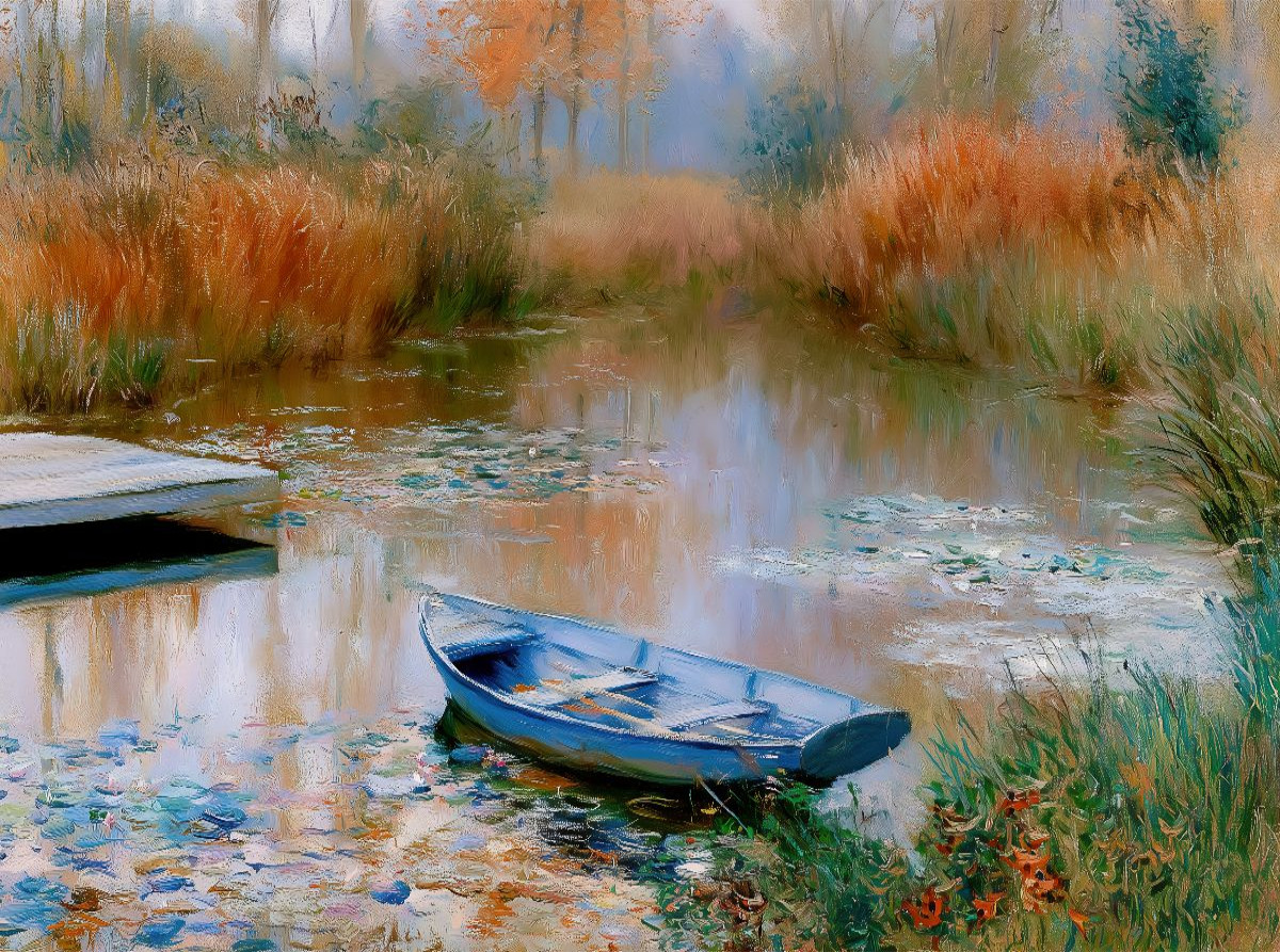 Stiller Weiher im Herbst