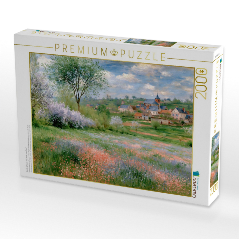 Bunte Wiesen mit Blick zum Dorf