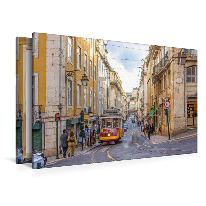 Straßenbahnschienen im Herzen der Lissaboner Altstadt