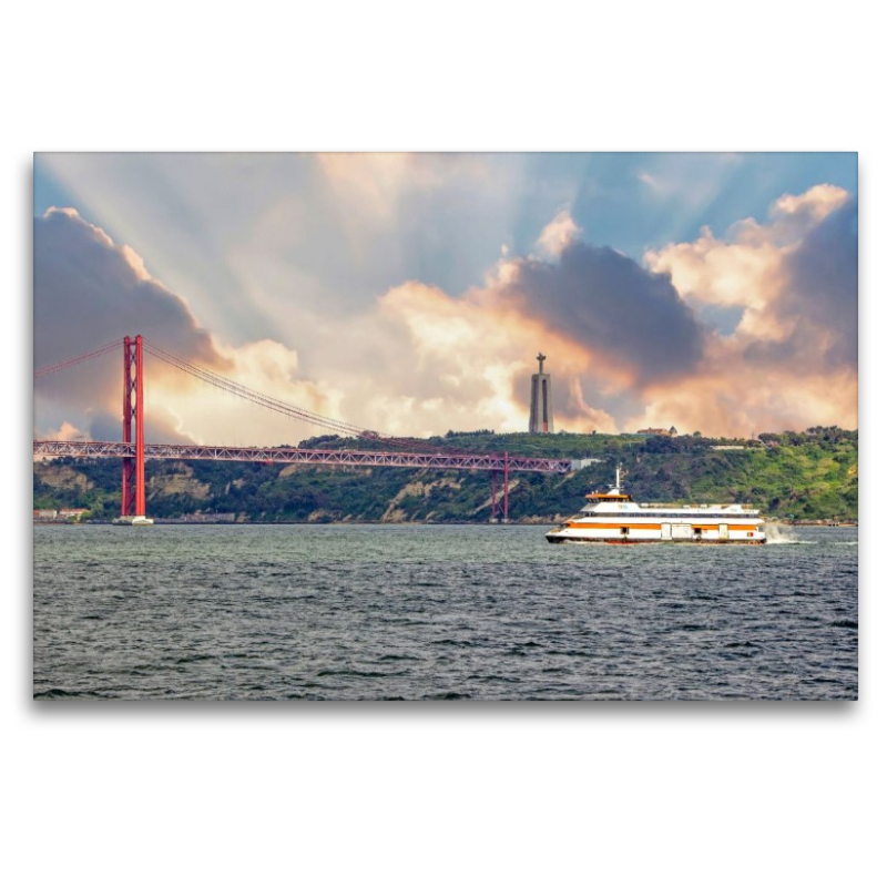 Ponte 25 de Abril und die Cristo-Rei-Statue am Tejo