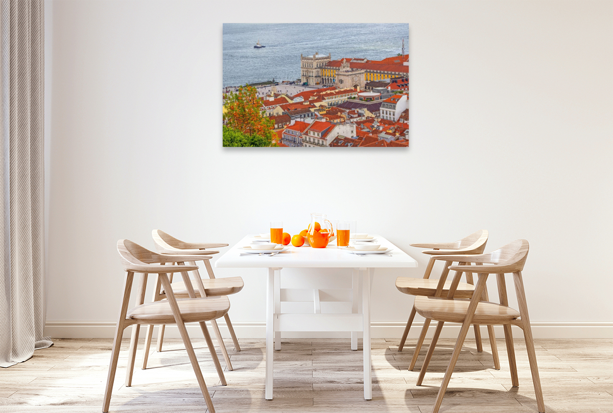 Der Arco da Rua Augusta und die Praça do Comércio von oben