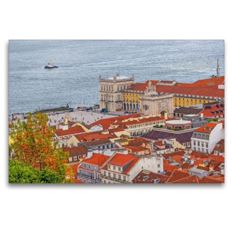 Der Arco da Rua Augusta und die Praça do Comércio von oben