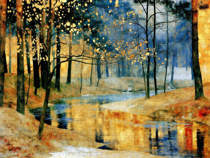 Im goldenen Zwielicht des Waldes