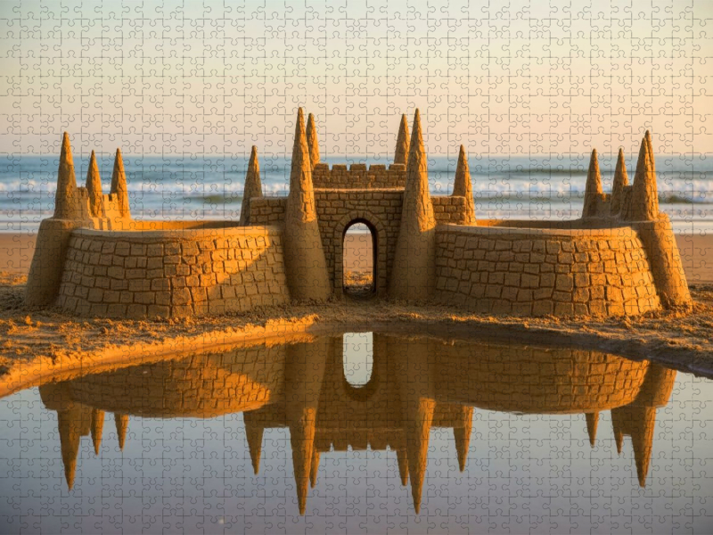 Abendstimmung am Meer mit Sandburg