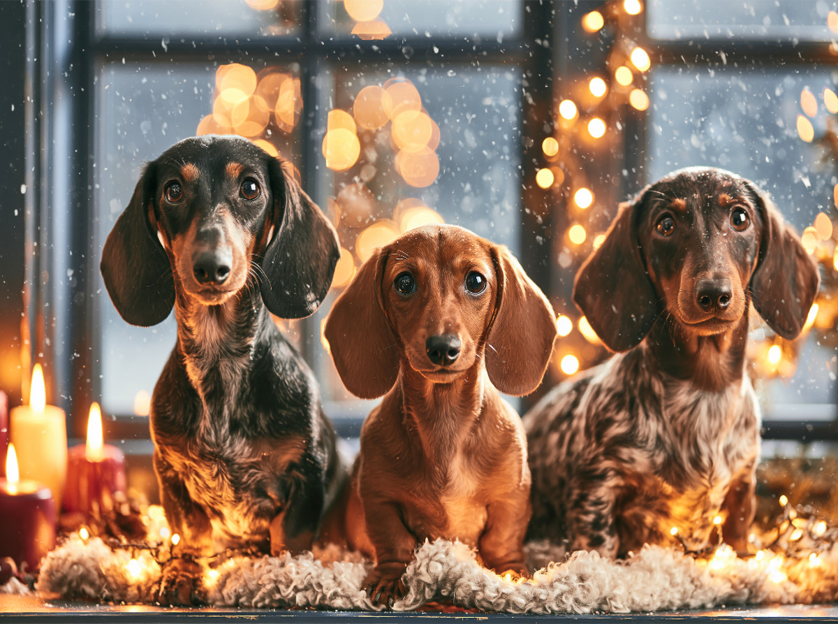 Weihnachtszauber mit Dackeln