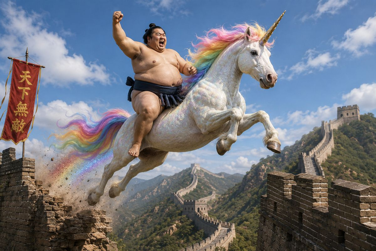 Sumoringer und Einhorn