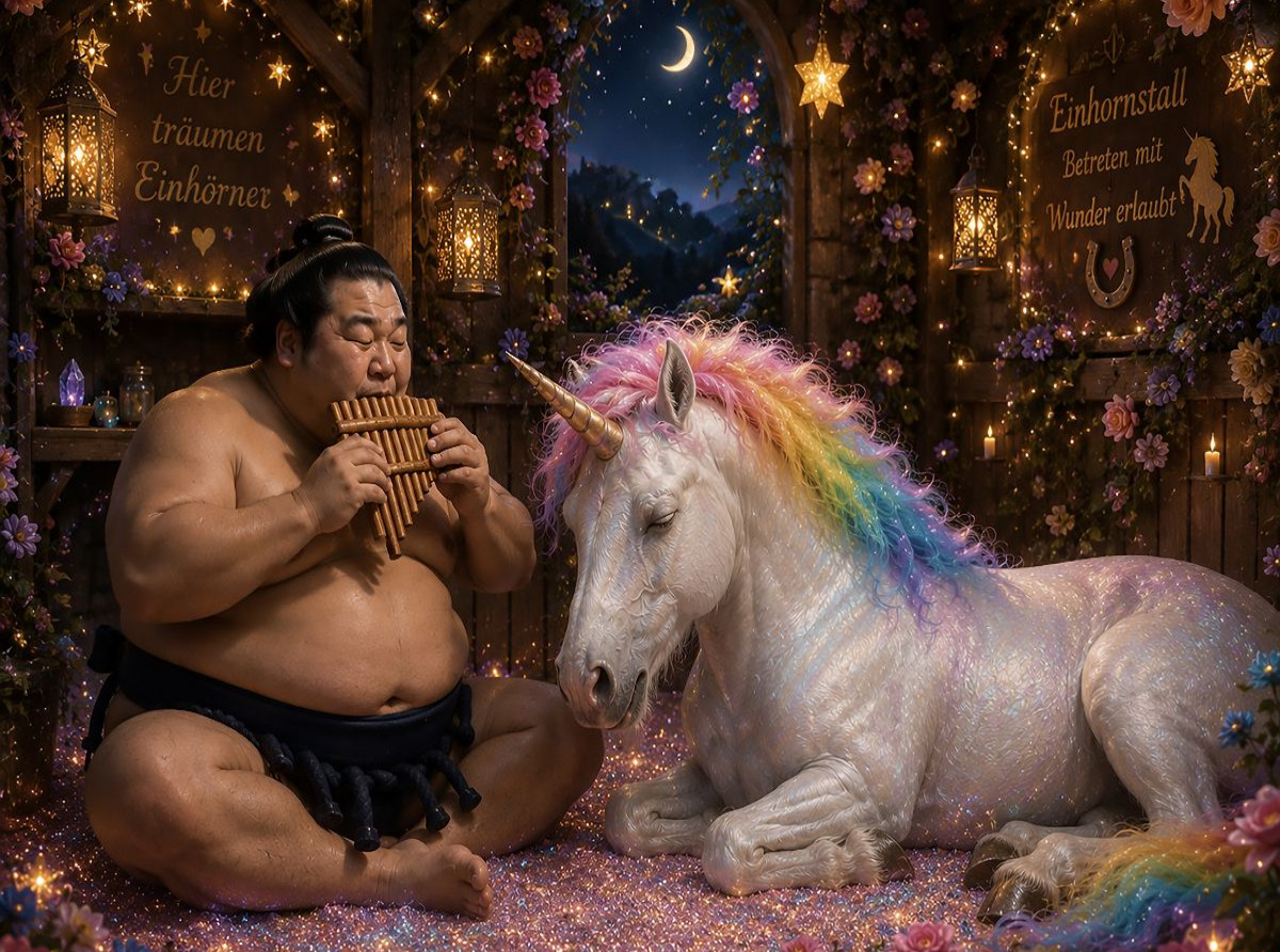 Sumoringer und Einhorn