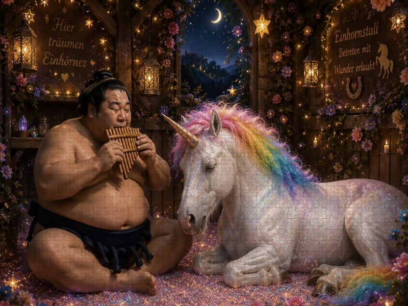 Sumoringer und Einhorn