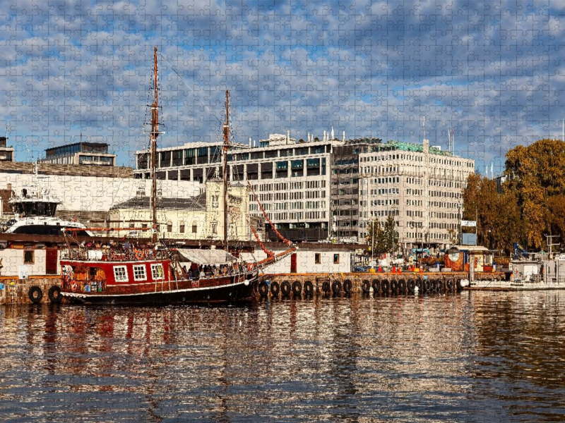 Segelboote im Hafen, Aker Brygge, Oslo