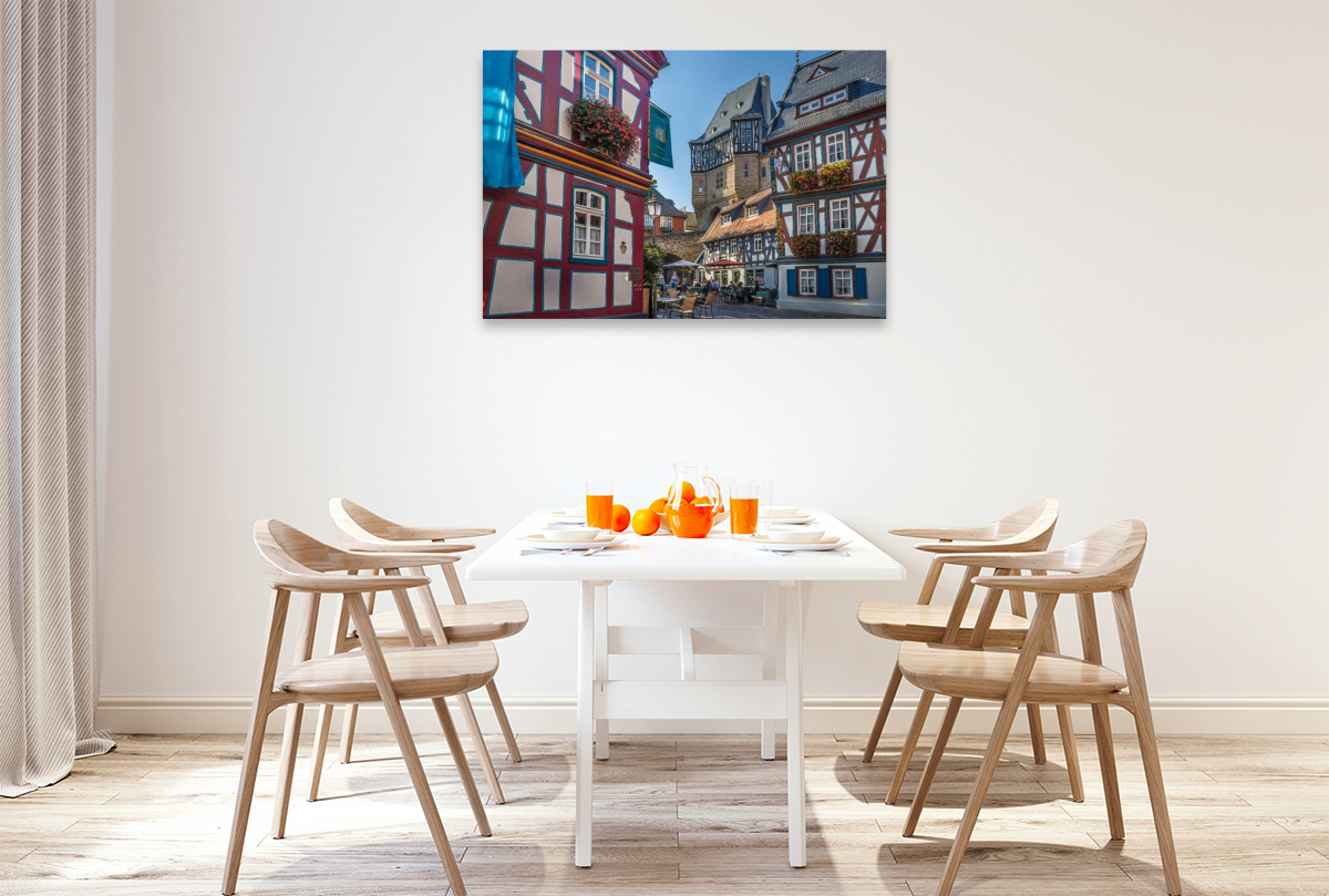 Marktplatz von Idstein mit Burg, Hessen