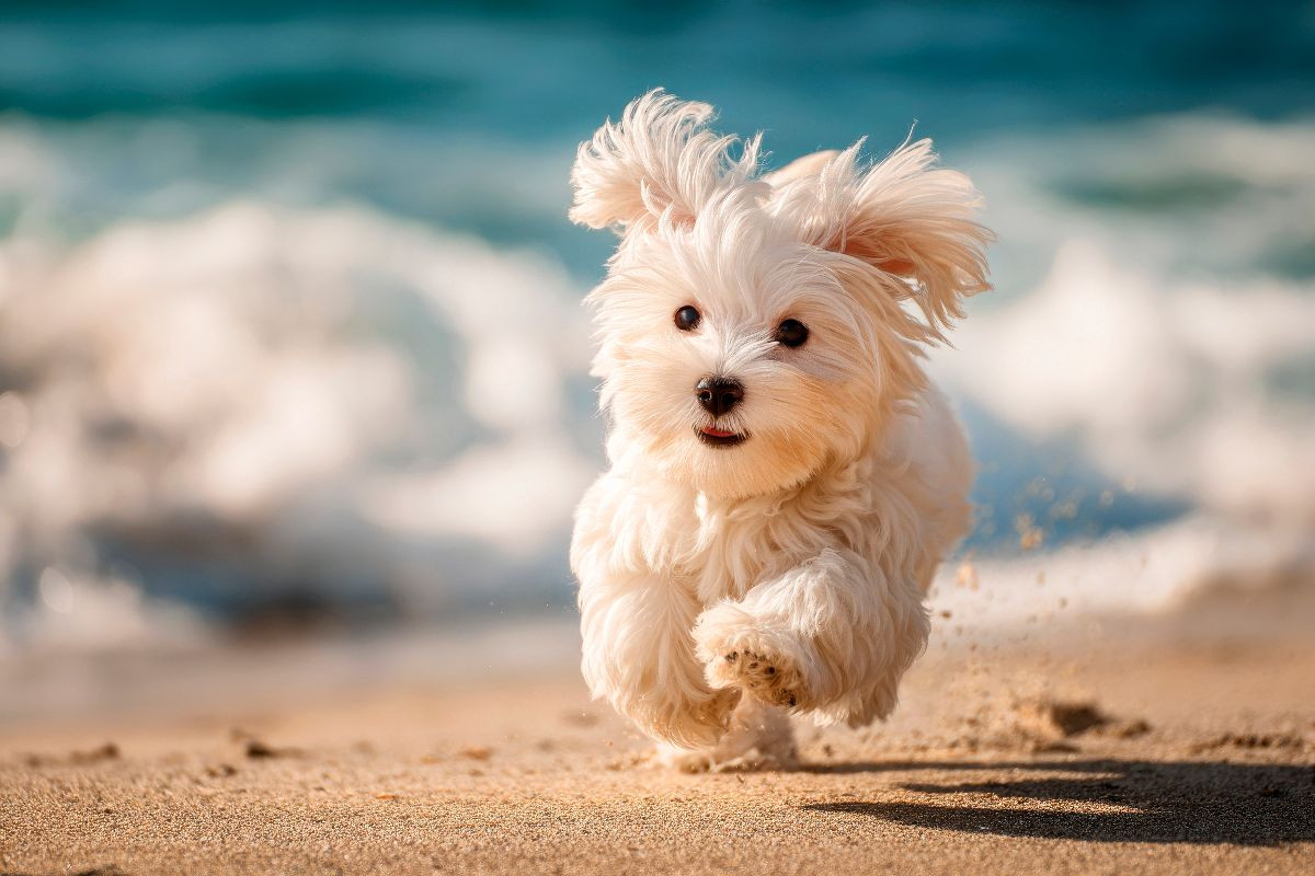 Malteser - Kleiner Wirbelwind am Strand