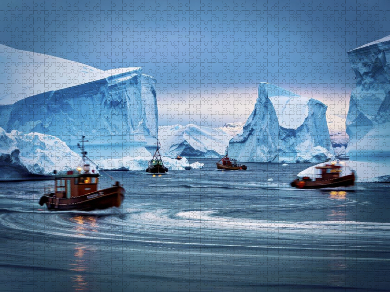 Die Ruhe der Polarmeere in einer einzigen Spur.