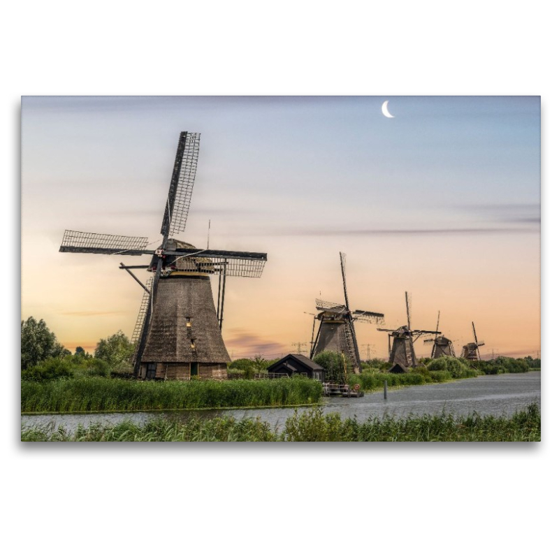 Windmühlen im Abendlicht