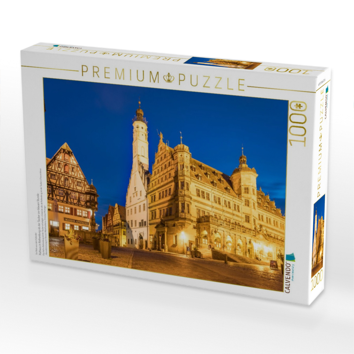 Rathaus in Rothenburg ob der Tauber zur blauen Stunde