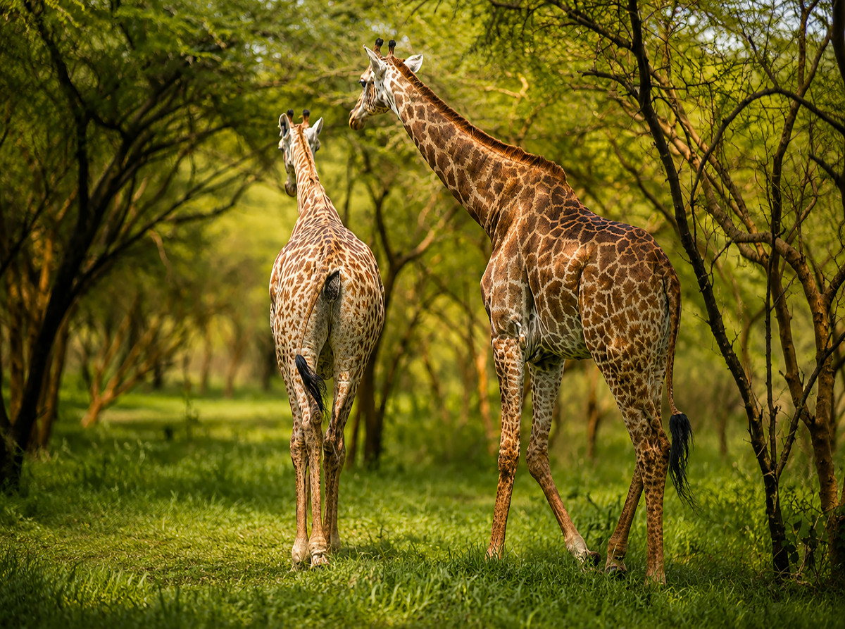 Giraffen in der Savanne – Faszinierende Tierwelt im Senegal