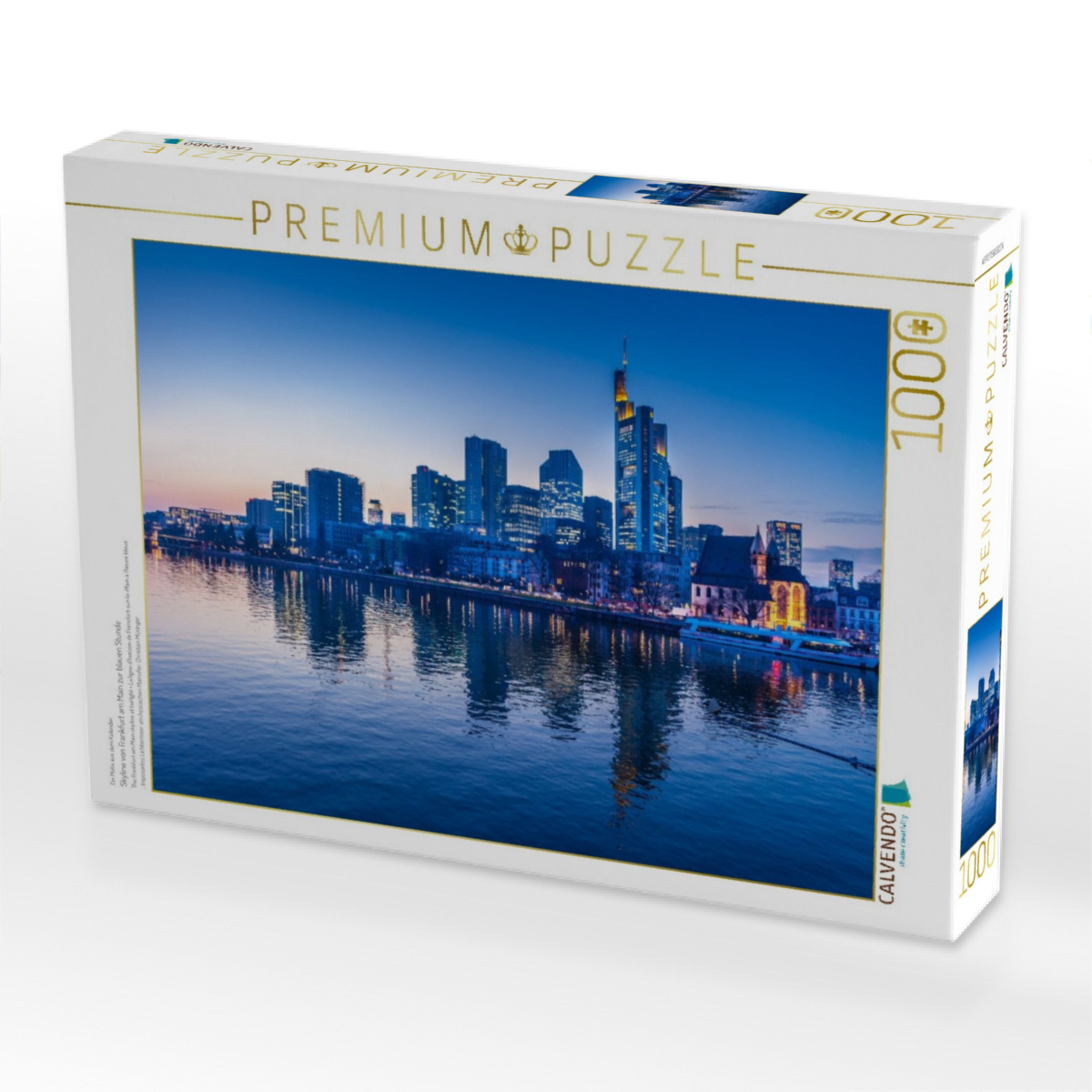 Skyline von Frankfurt am Main zur blauen Stunde