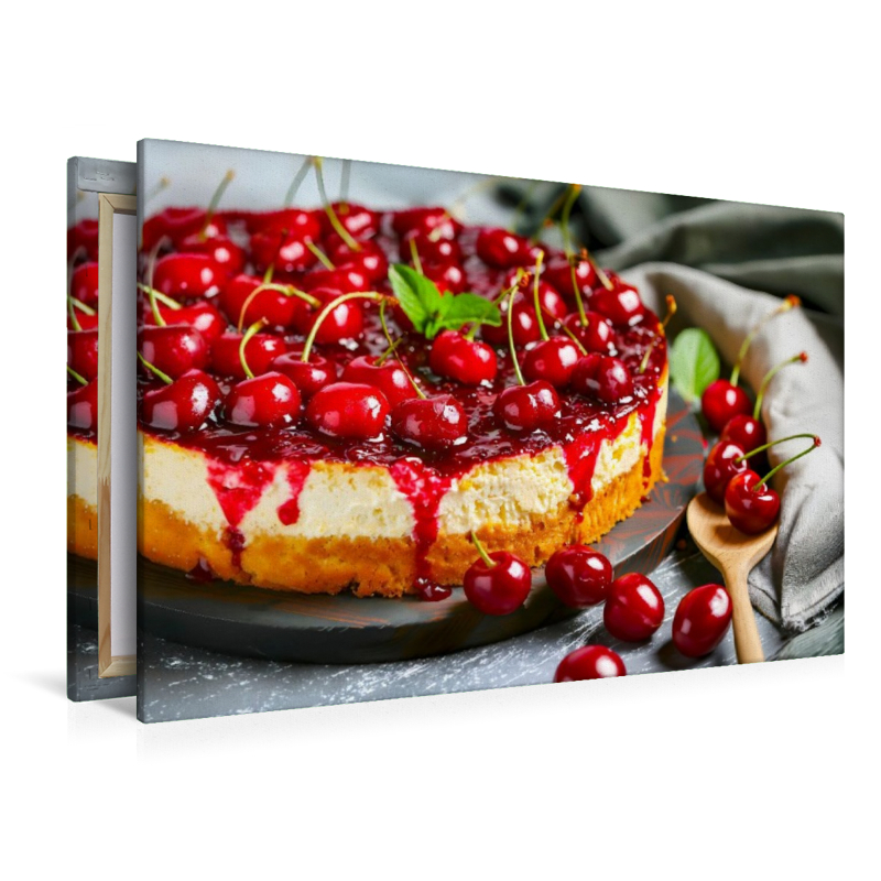 Kirschquarkkuchen mit ganzen Kirschen als köstliches Dessertmotiv für Genießer