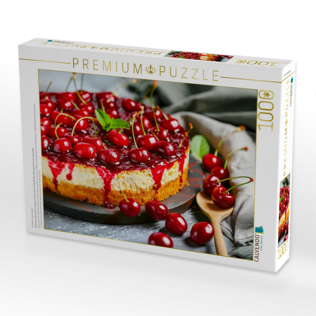 Kirschquarkkuchen mit ganzen Kirschen als köstliches Dessertmotiv für Genießer