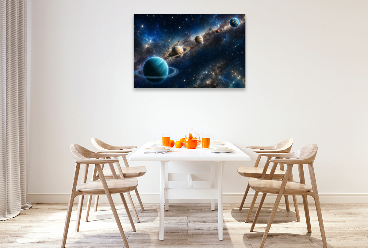 Planeten:Uranus, Saturn, Jupiter, Mars und Erde