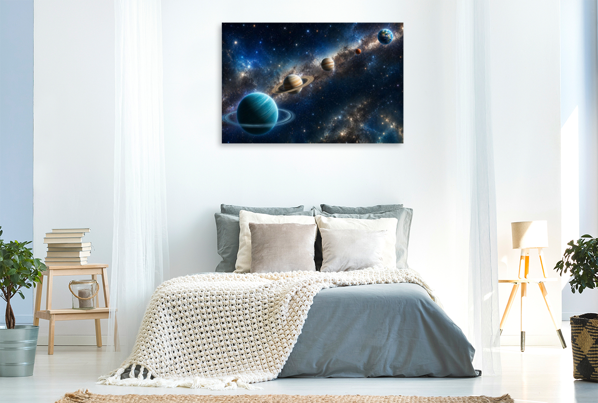 Planeten:Uranus, Saturn, Jupiter, Mars und Erde