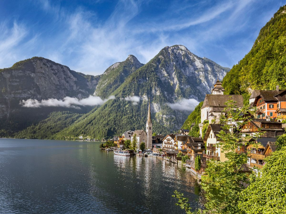 Postkartenblick auf Hallstatt