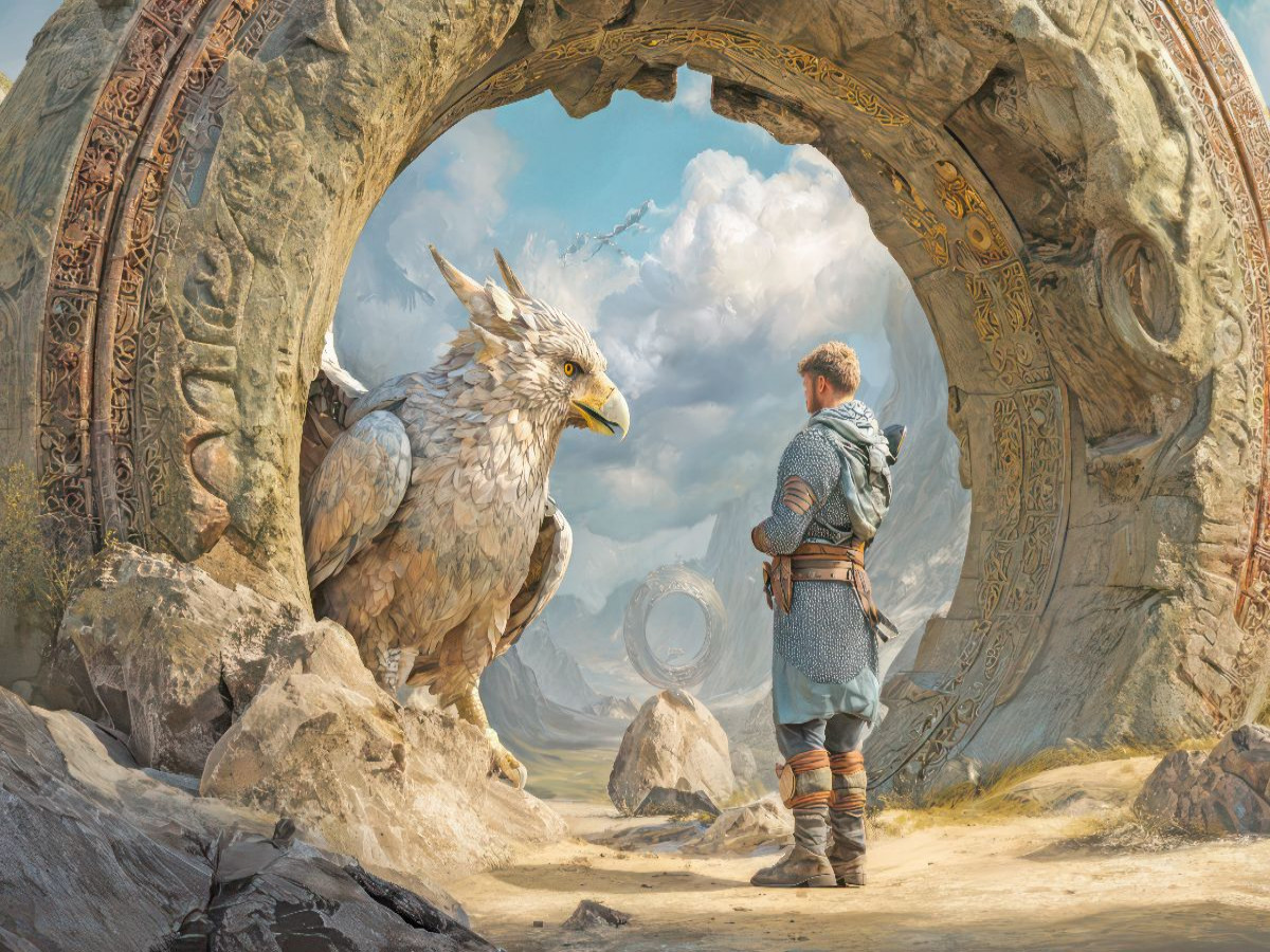 Mystische Oroboros und Steinbauten