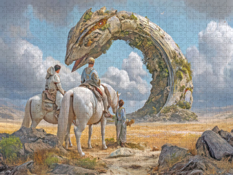 Mystische Oroboros und Steinbauten
