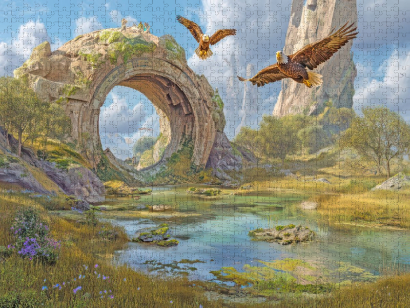 Mystische Oroboros und Steinbauten