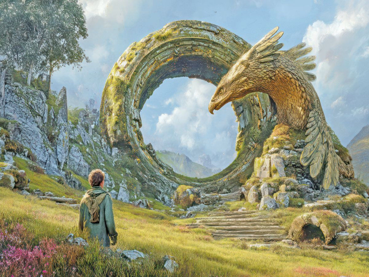 Mystische Oroboros und Steinbauten