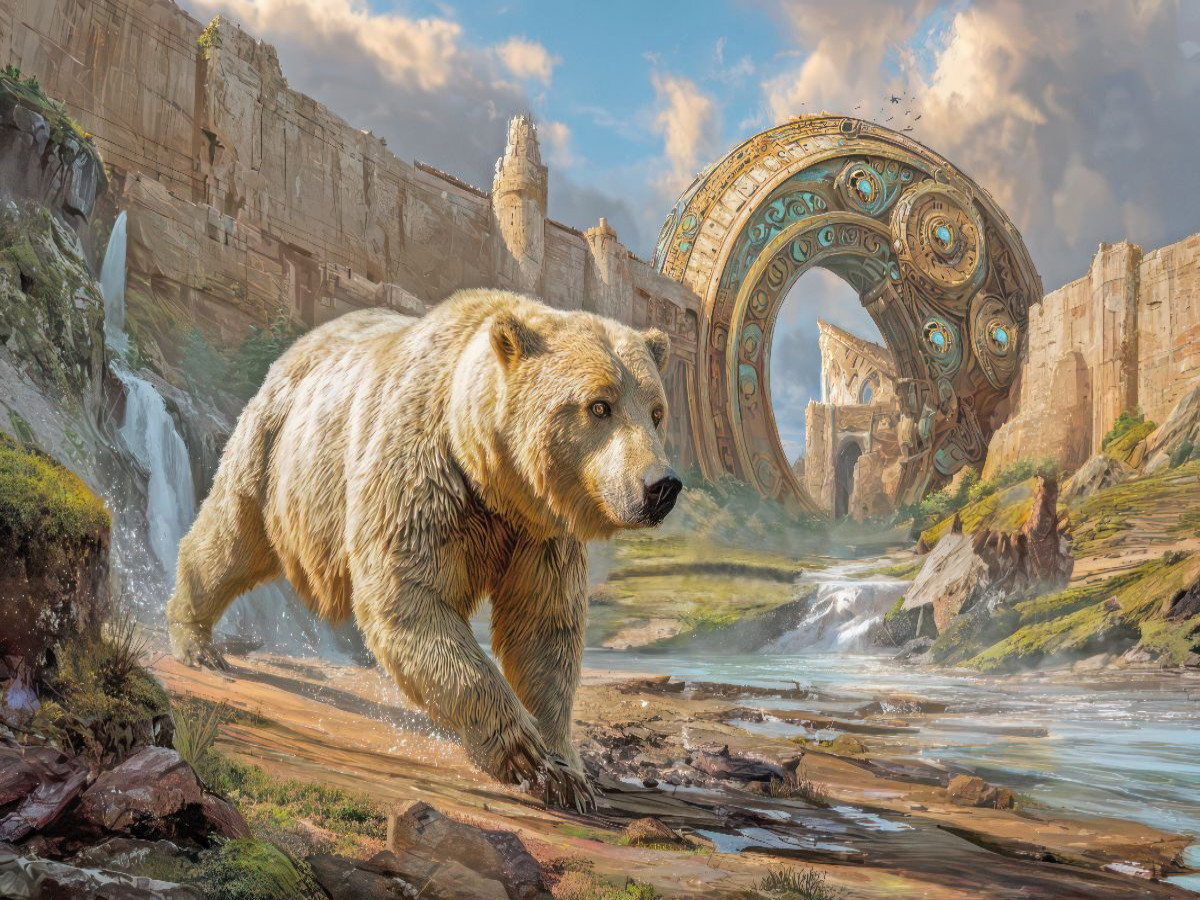 Mystische Oroboros und Steinbauten