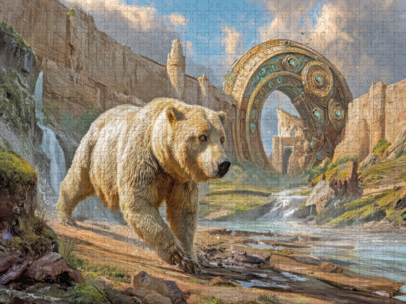 Mystische Oroboros und Steinbauten