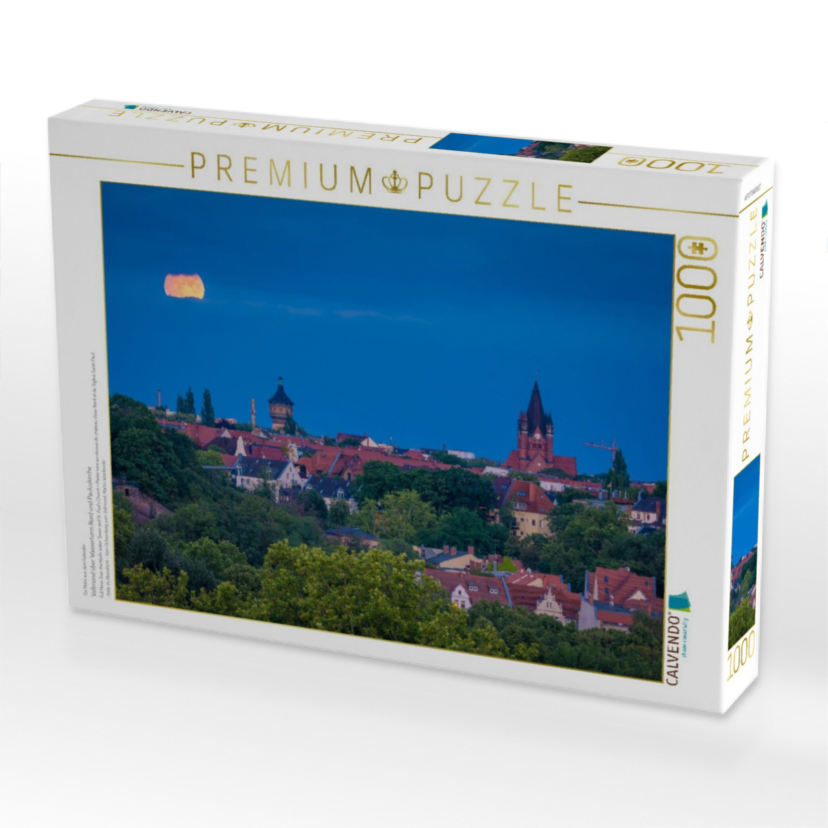 Vollmond über Wasserturm Nord und Pauluskirche