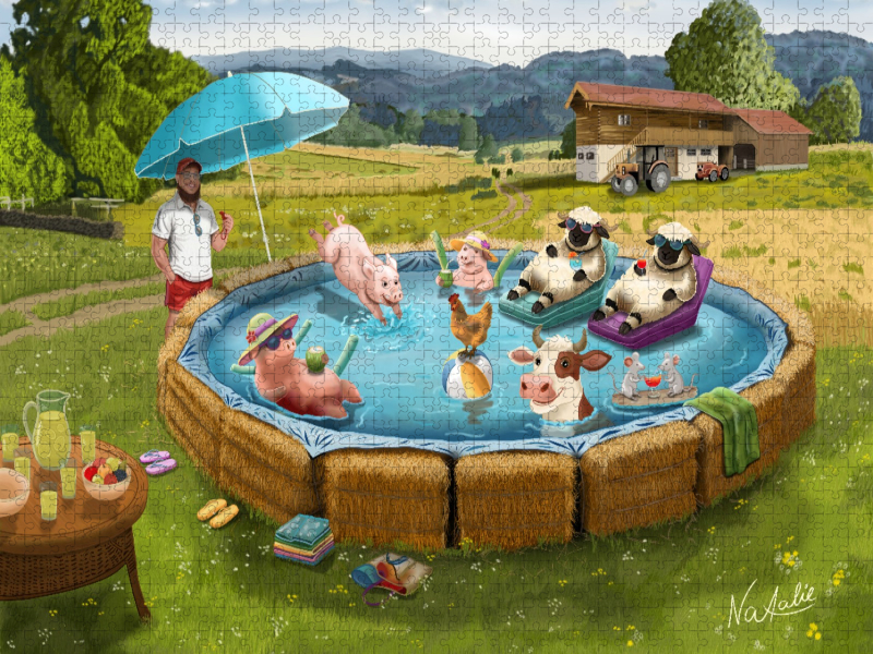 Poolparty im Feld