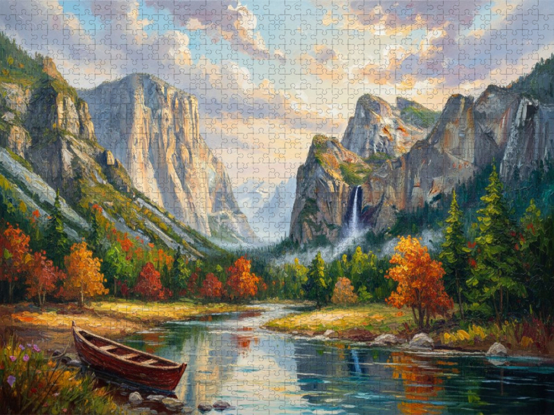 Yosemite Valley mit Boot am Morgen