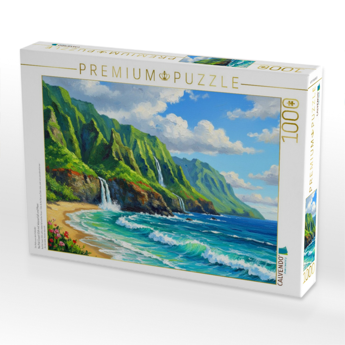 Na Pali Coast USA mit Wasserfall und Meer