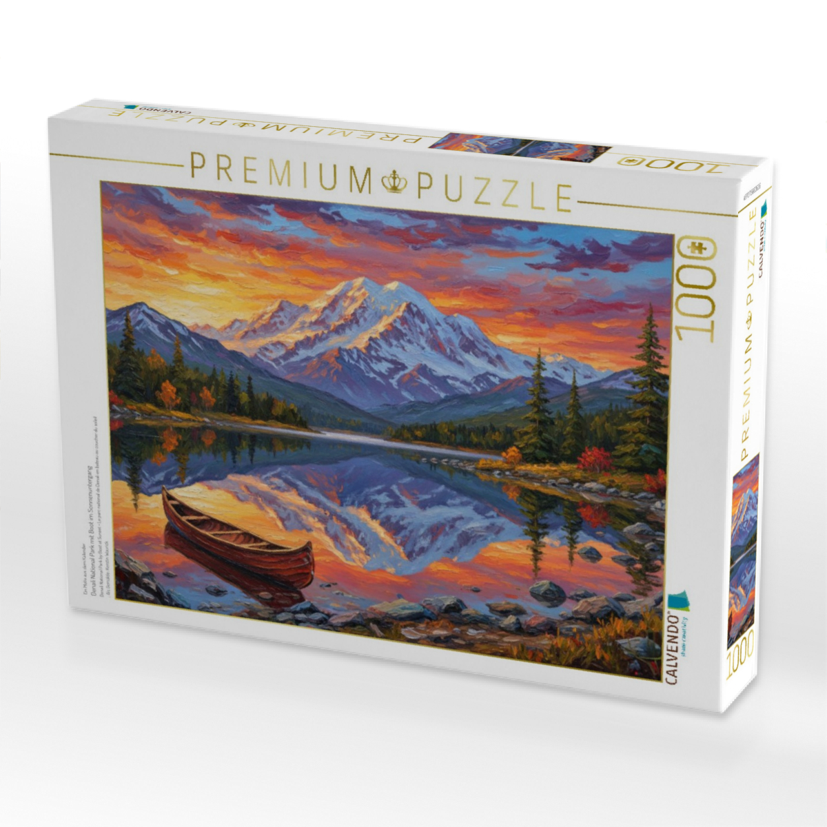 Denali National Park mit Boot im Sonnenuntergang