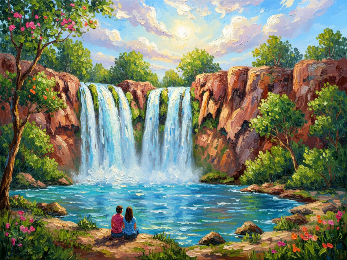 Havasu Falls (USA) mit Pärchen
