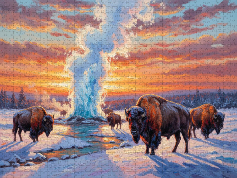 Yellowstone National Park mit Bisons
