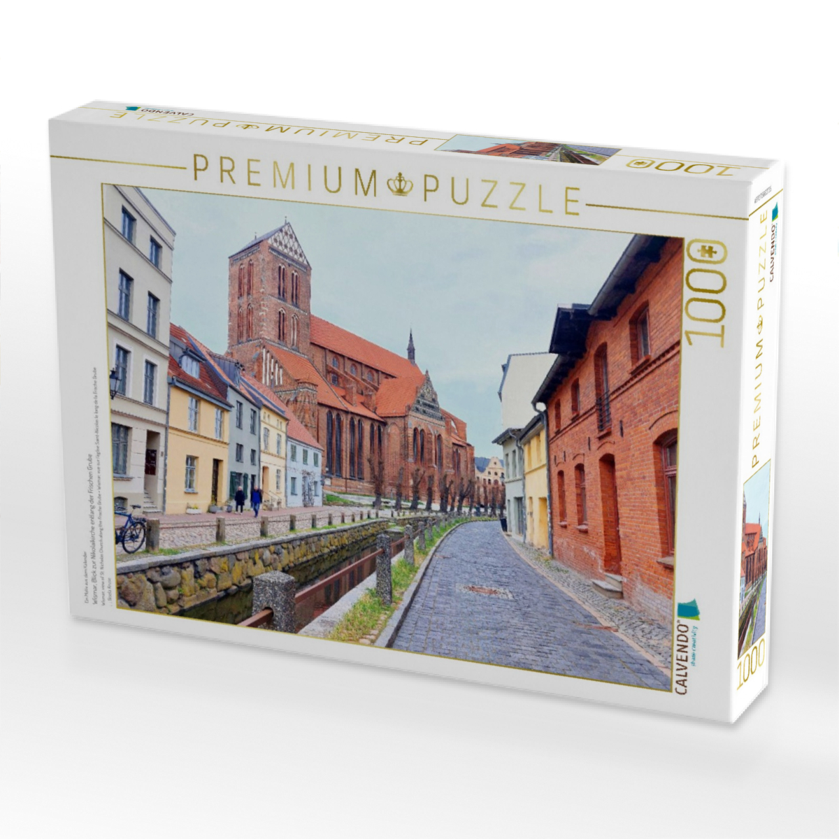 Wismar, Blick zur Nikolaikirche entlang der Frischen Grube